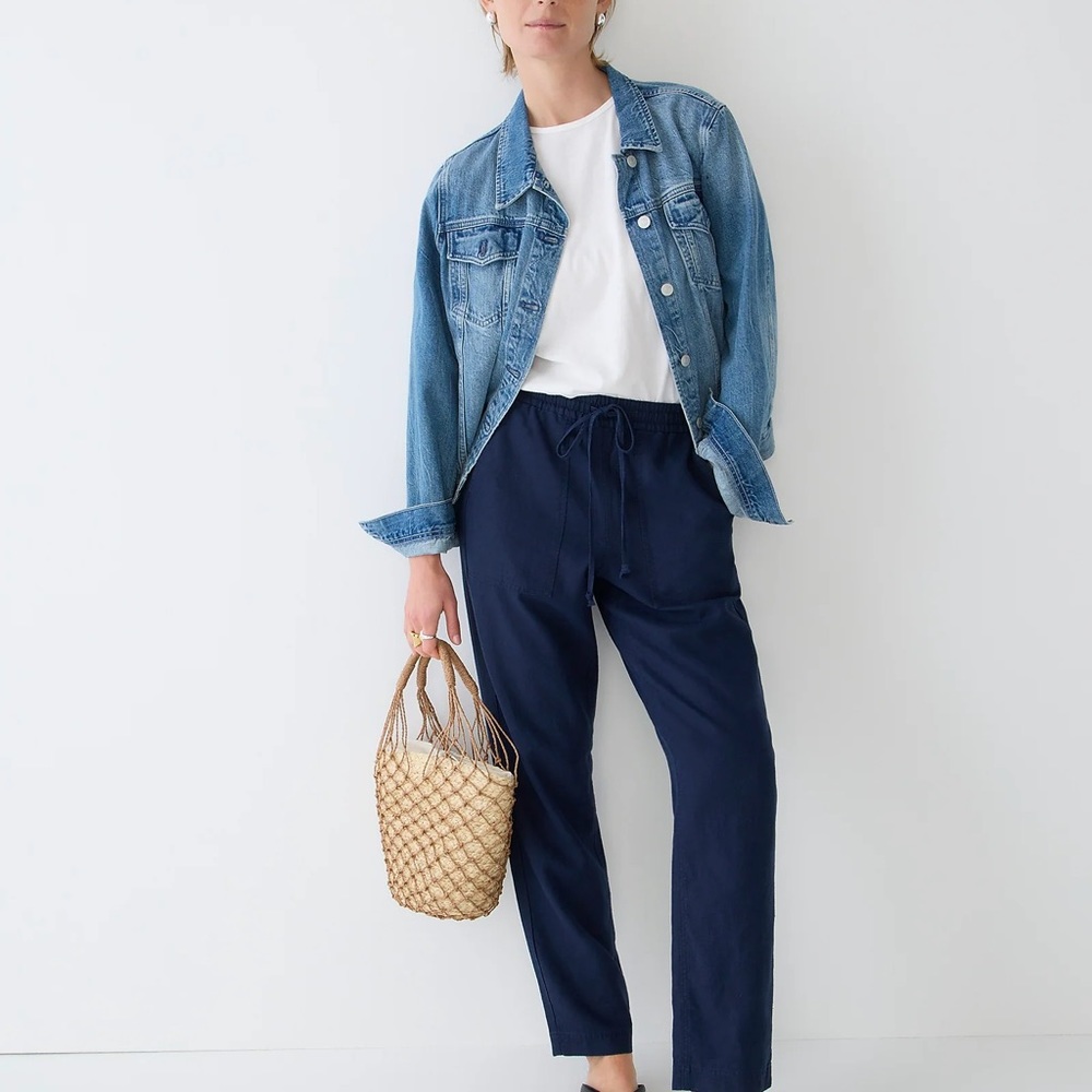 J Crew seaside pant in linen blend
